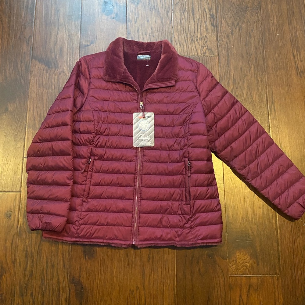 NWT WOMEN’S HEATKEEP Cloudfill Faux-Fur Sherpa Lined Packable JACKET XL